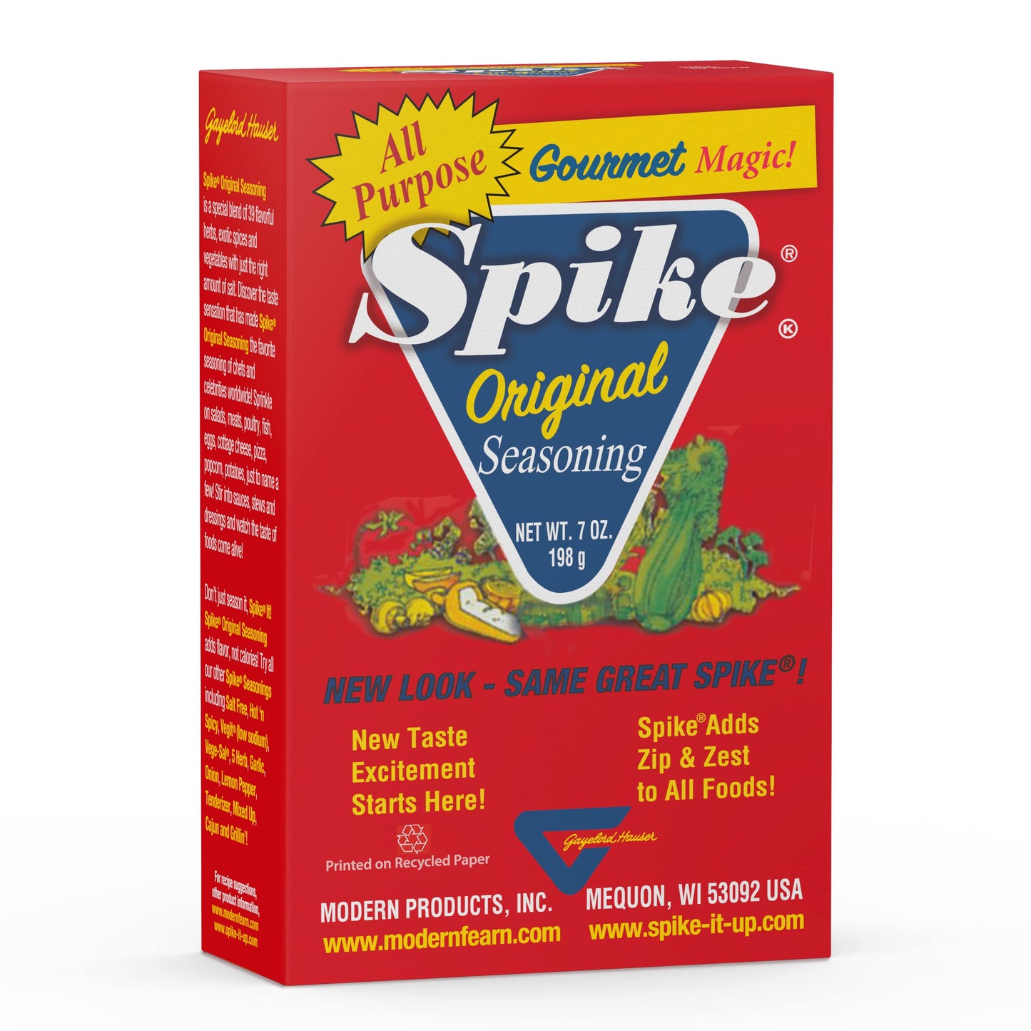 Spike Original All-Purpose Seasoning Salt, Herb, Veggie & Spice Blend - MSG-Free Seasonings & Spices, 7 Oz