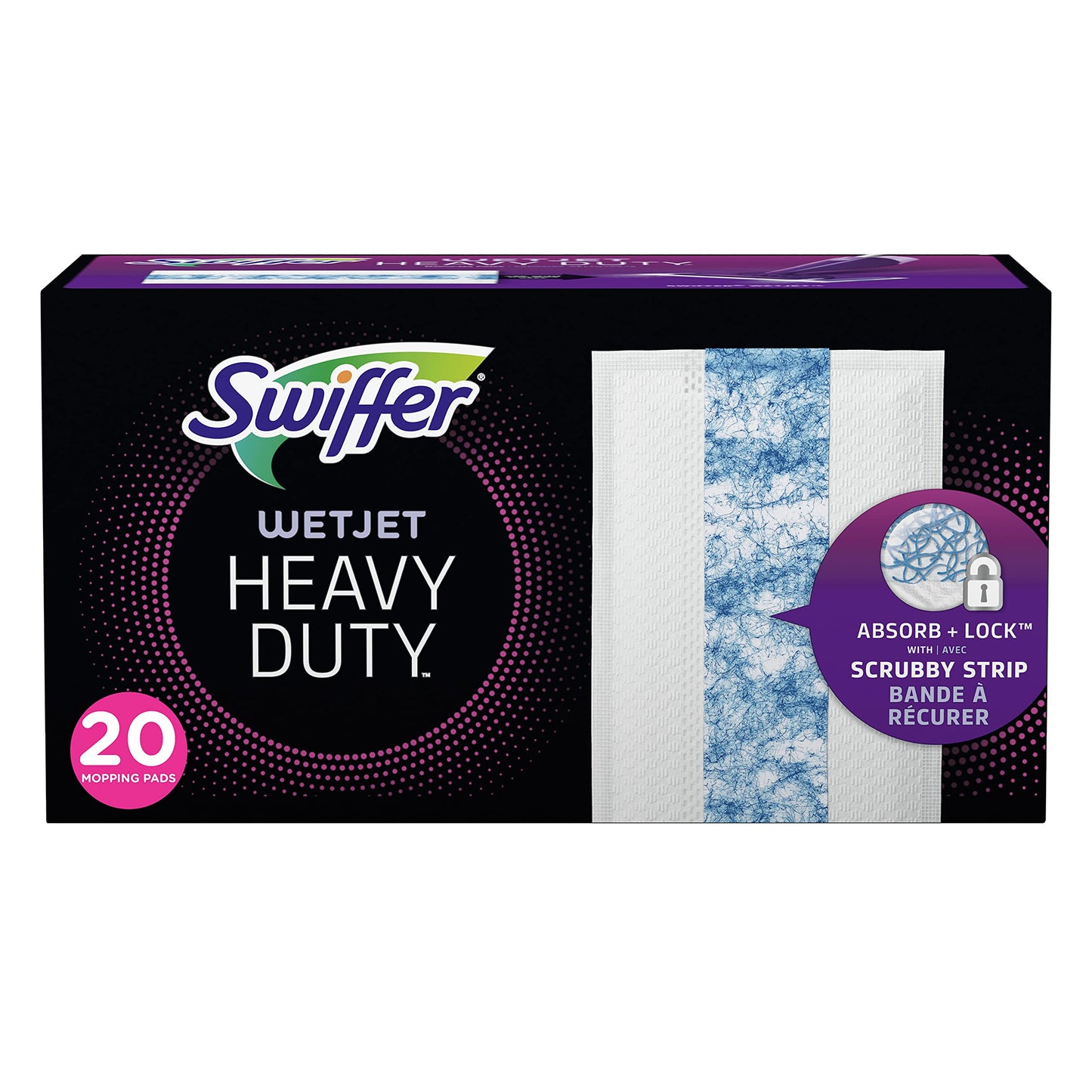 Swiffer Wetjet Heavy Duty Mop Pad Refills for Floor Mopping and Cleaning, All Purpose Multi Surface Floor Cleaning Product, 20 Count (Packaging May
