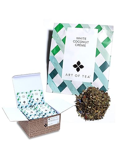 Art of Tea | White Coconut Crème Tea | 50 Count Pyramid Tea Bag Sachets