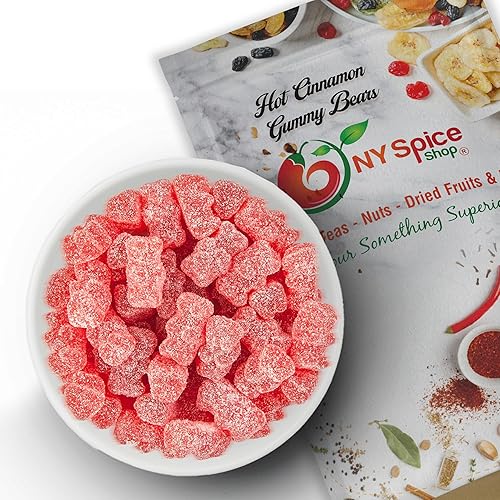 NY Spice Shop Cinnamon Bears Candy - 1 Pound Hot and Spicy Cinnamon Bears Gummy - Chewy Candy Gummies Snacking, Gifting & Party Favors - Old Fashioned