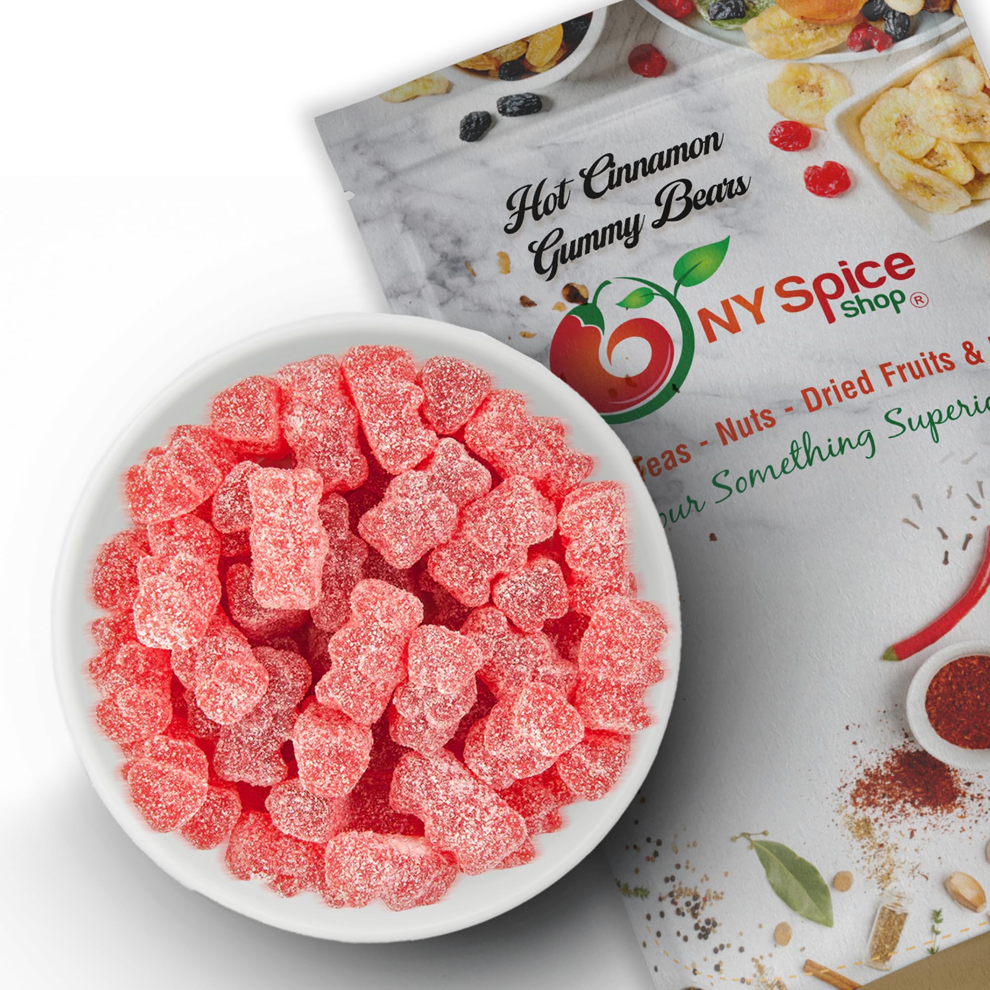 NY Spice Shop Cinnamon Bears Candy - 1 Pound Hot and Spicy Cinnamon Bears Gummy - Chewy Candy Gummies Snacking, Gifting & Party Favors - Old Fashioned