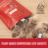 Two Leaves and a Bud Organic African Sunset - 15 Naked Tea Sachets, Naturally Caffeine Free, Whole Leaf Rooibos Herbal Tea in Unwrapped Pyramid
