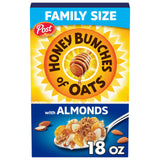 Honey Bunches of Oats with Almonds Breakfast Cereal, Almond Cereal with Oats and Granola Clusters, Family Size 18 oz Box