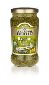 Filippo Berio Pesto, Organic Classic Basil, 6.7 Ounce Glass Jar, Gluten Free, Non-GMO