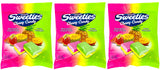 Bonart Sweeties Tropical Fruits Pack of 3 - Chewy Watermelon Tropical and Melon Pineapple Candy - 7 Ounce Bags