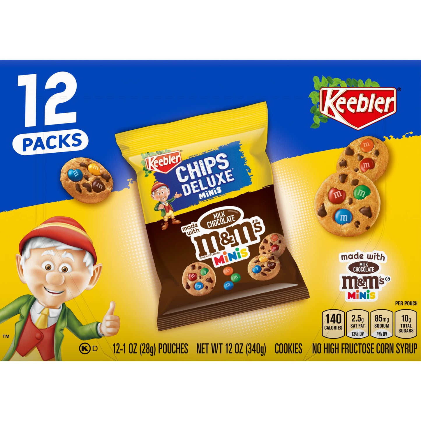 Keebler On-The-Go Chips Deluxe Rainbow Cookies with M&Ms, 12oz, 12ct