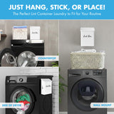 FIRSTSPIN Magnetic Lint Bin for Laundry Room - Black Metal Lint Holder with Lid - Wall Mount & Magnetic Trash Can - Modern Farmhouse Style for Laundry