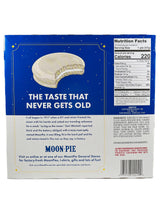 Moon Pie Single Decker - Vanilla. The Original Marshmallow Sandwich, 12 Pies per box.