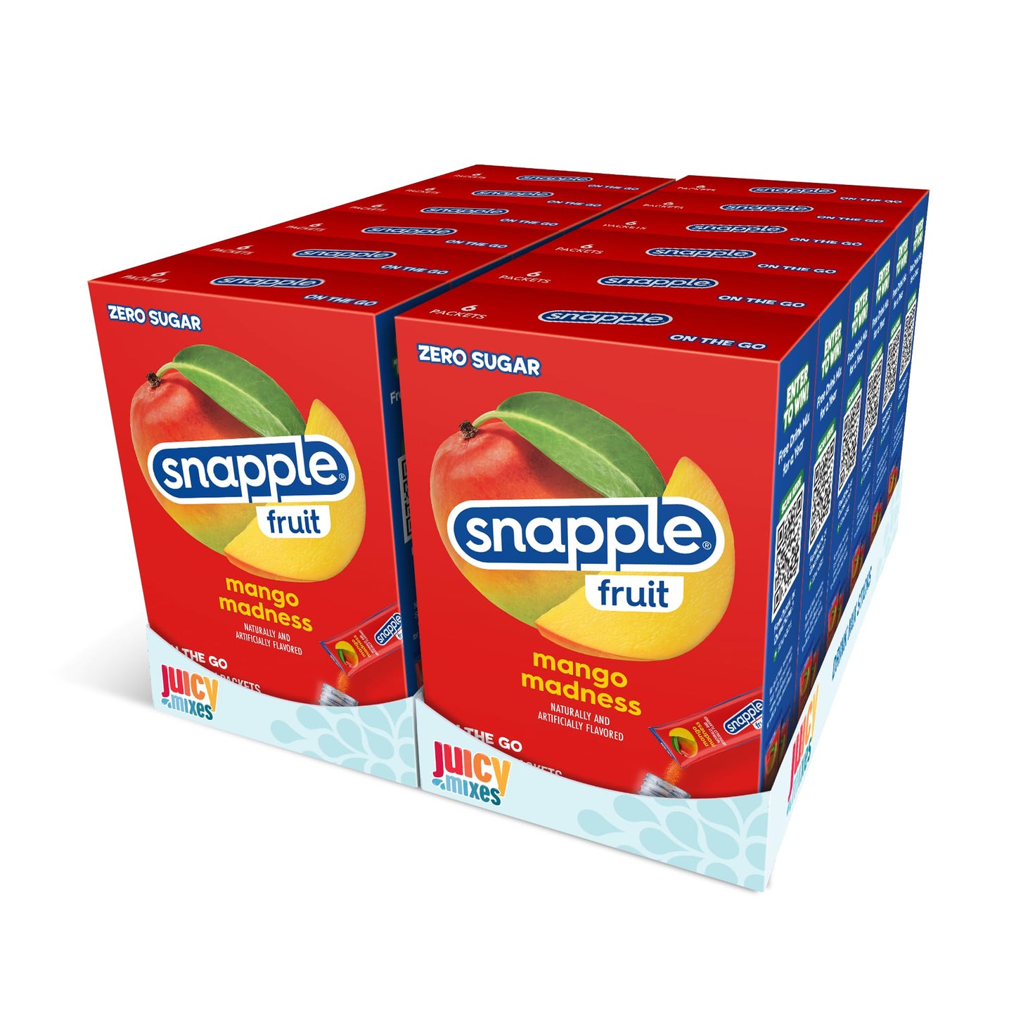 Snapple Mango Madness Powder Drink Mix - 12 Boxes of 6 Powder Sticks, 72 Sticks total | Zero Sugar | On-the-Go Hydration for Refreshing Beverages