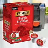 Twinings Decaf English Breakfast Tea K-Cup Pods for Keurig, Naturally Decaffeinated Black Tea, Smooth, Flavourful, Robust, 24 Count (Pack of 4)