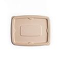Zume Premium Compostable, Eco Friendly, Disposable, 24 oz-32oz/750ml-1000ml Rectangular Container Lid, Natural (Pack of 100)