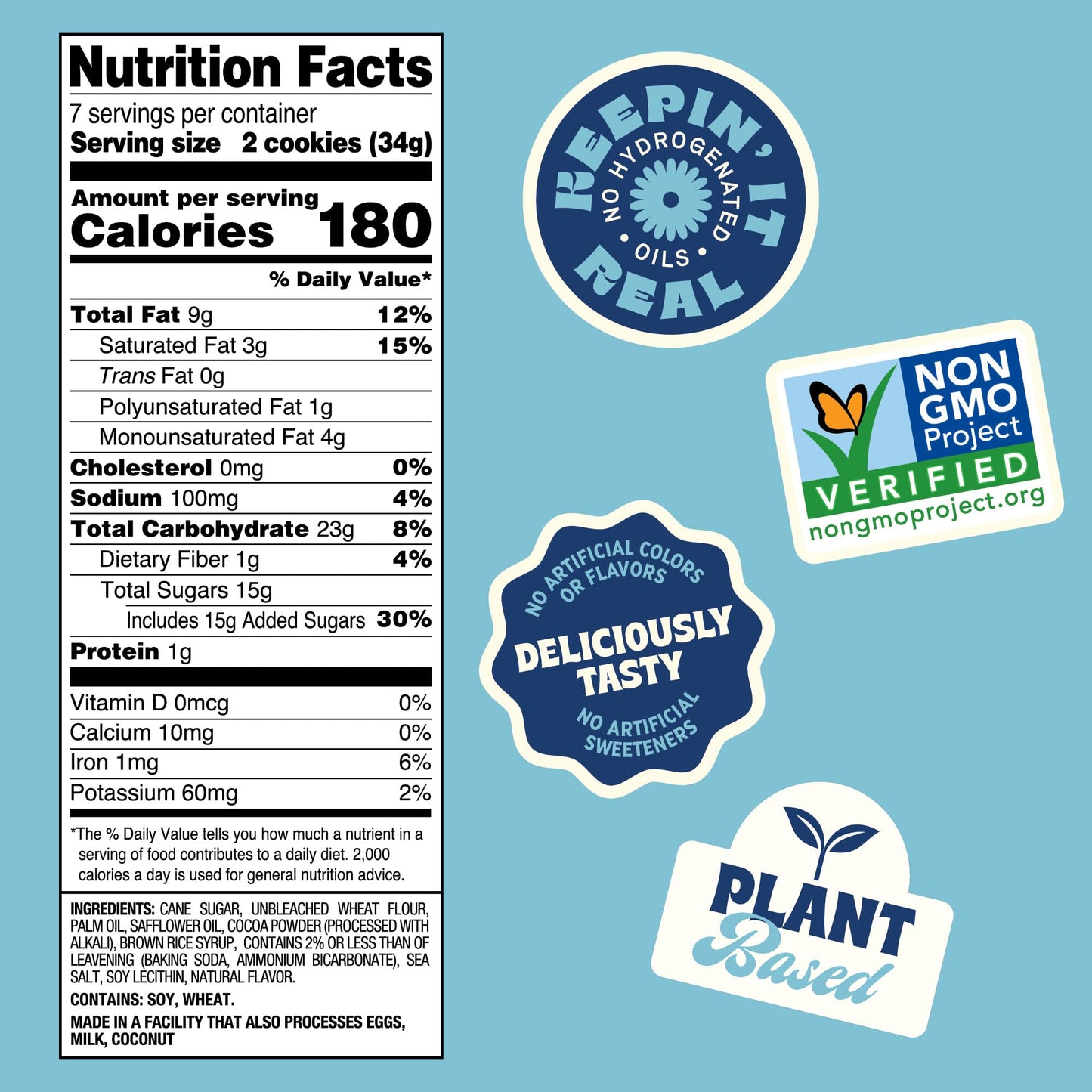 Back to Nature Double Creme Sandwich Cookies, Plant-Based, Non-GMO, Plant-Based, Made with Wheat Flour, Snack Happy, 8.25 oz Box