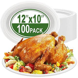 IJRPLM Oval Paper Plates,100 Pack 100% Compostable Oval Plates, 12 Inch Heavy Duty Paper Plates,Large Paper Plates,Eco-Friendly Biodegradable