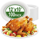 IJRPLM Oval Paper Plates,100 Pack 100% Compostable Oval Plates, 12 Inch Heavy Duty Paper Plates,Large Paper Plates,Eco-Friendly Biodegradable