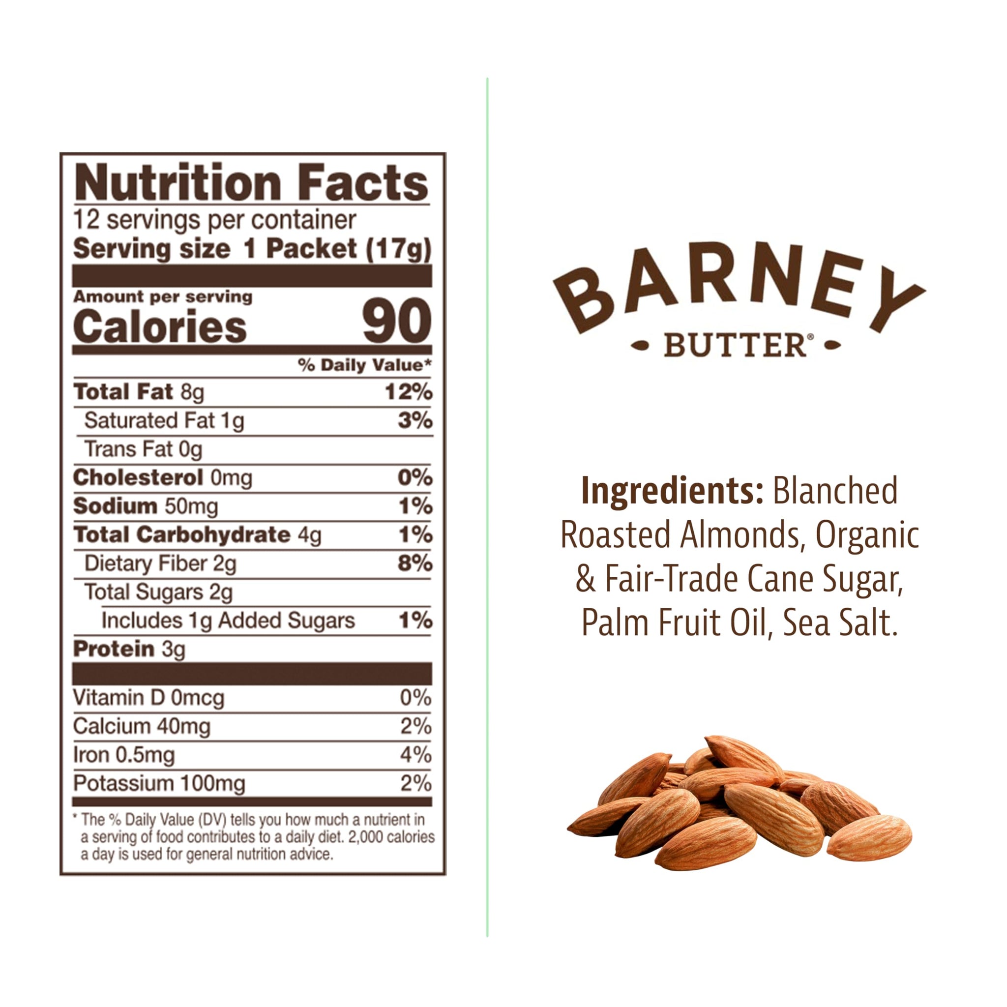 Barney Butter Almond Butter Snack Packs, Smooth, 0.6 Ounce (Pack of 12), Skin-Free Almonds, Non-GMO, Gluten Free, Keto, Paleo, Vegan