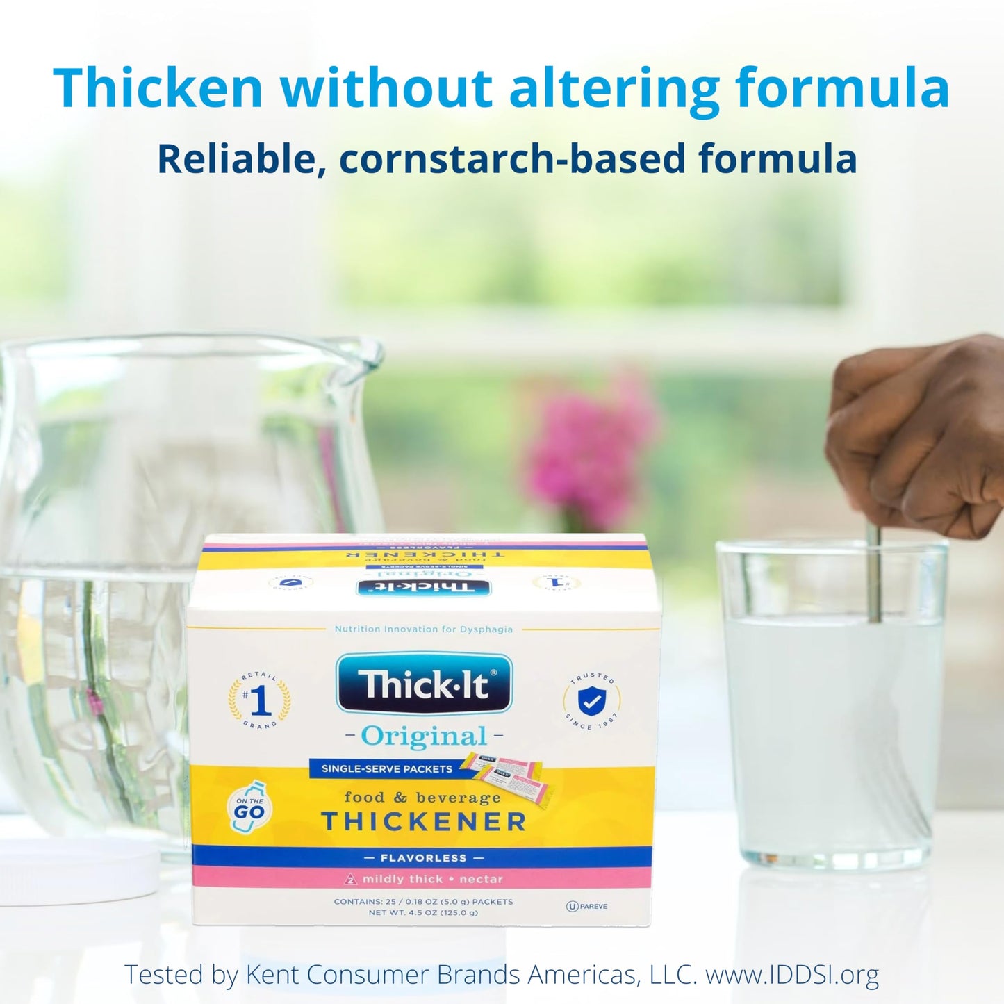 Thick-It Original Food & Beverage Mildy Thick Single-Serve Packets for Dysphagia (IDDSI), Nectar Consistency, Digestible Swallowing Aid, Easy-to-Mix