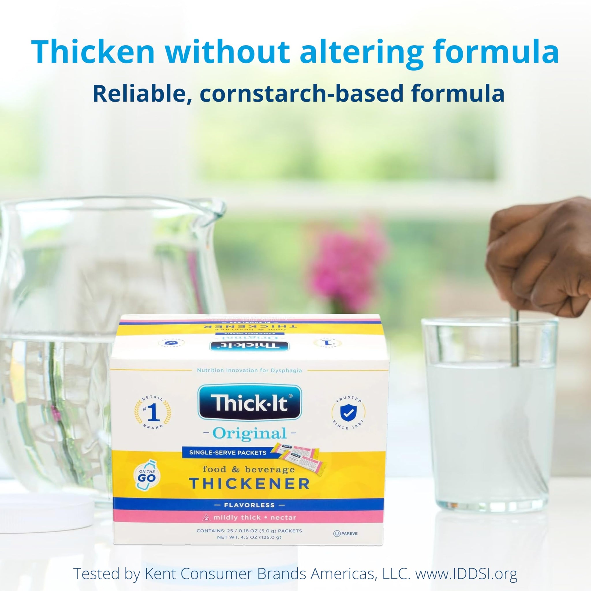 Thick-It Original Food & Beverage Mildy Thick Single-Serve Packets for Dysphagia (IDDSI), Nectar Consistency, Digestible Swallowing Aid, Easy-to-Mix