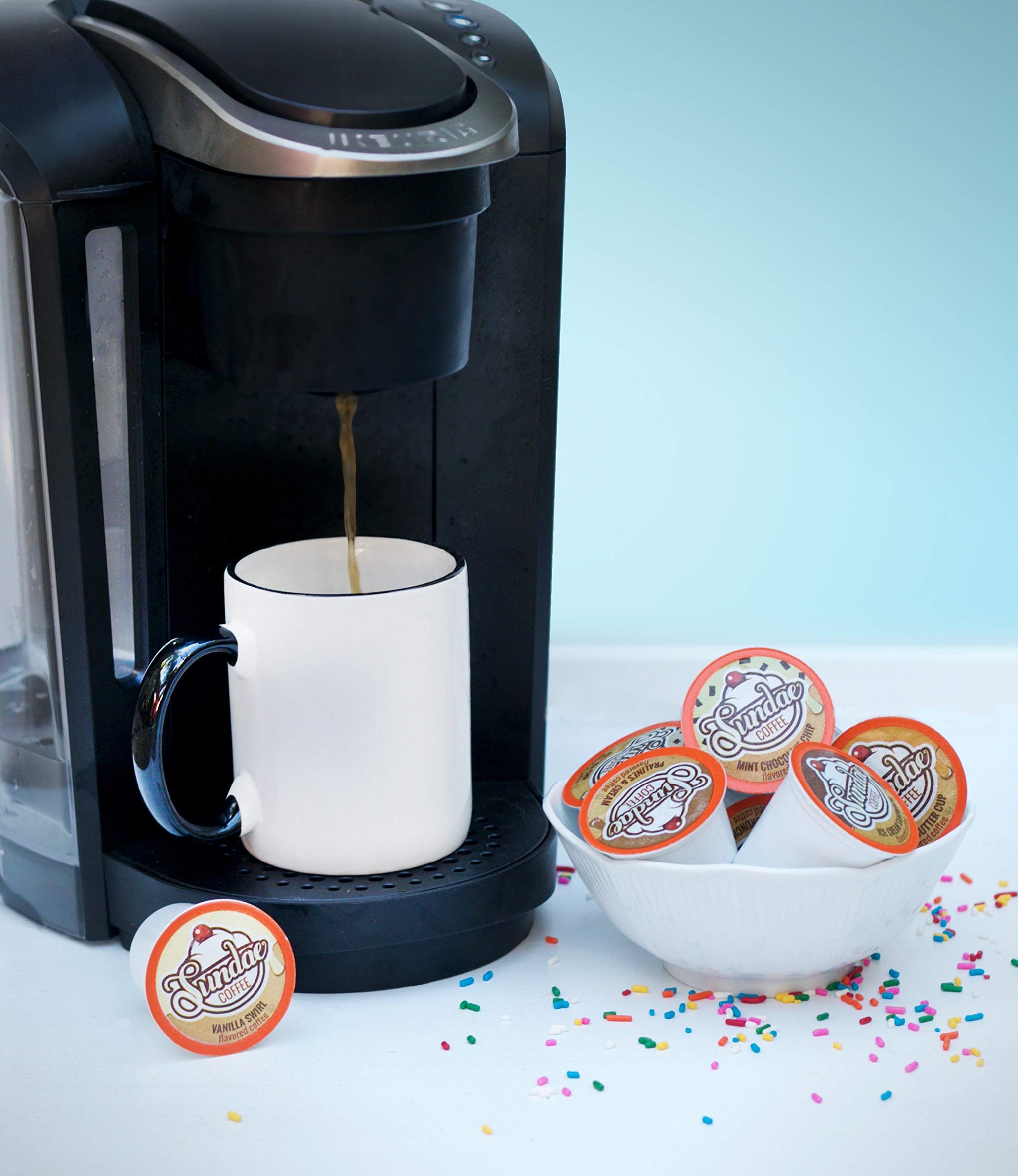 Sundae Ice Cream Flavored Coffee Pods, Compatible with 2.0 Keurig K-Cup Brewer, (Toffee Crunch) 48 Count