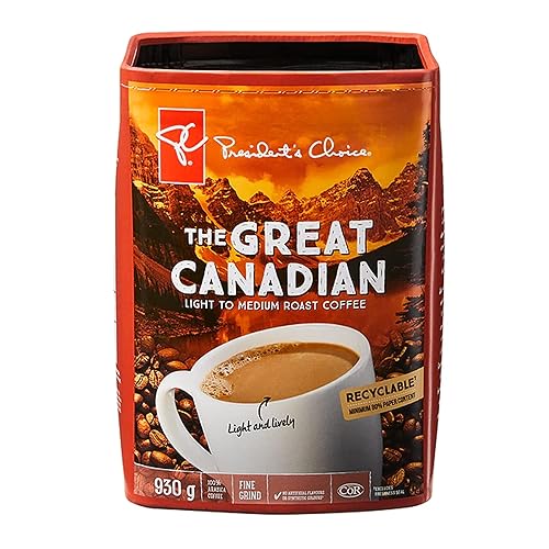 PC The Great Canadian Light to Medium Roast Coffee 930g/33oz (Imported from Canada)