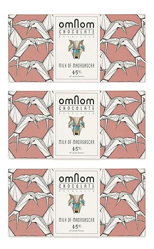 OmNom Milk of Madagascar | 45% Single Origin Madagascar Cacao | Icelandic Bean To Bar Chocolate by OMNOM CHOCOLATE REYKJAVIK | 3 x 60g Bar
