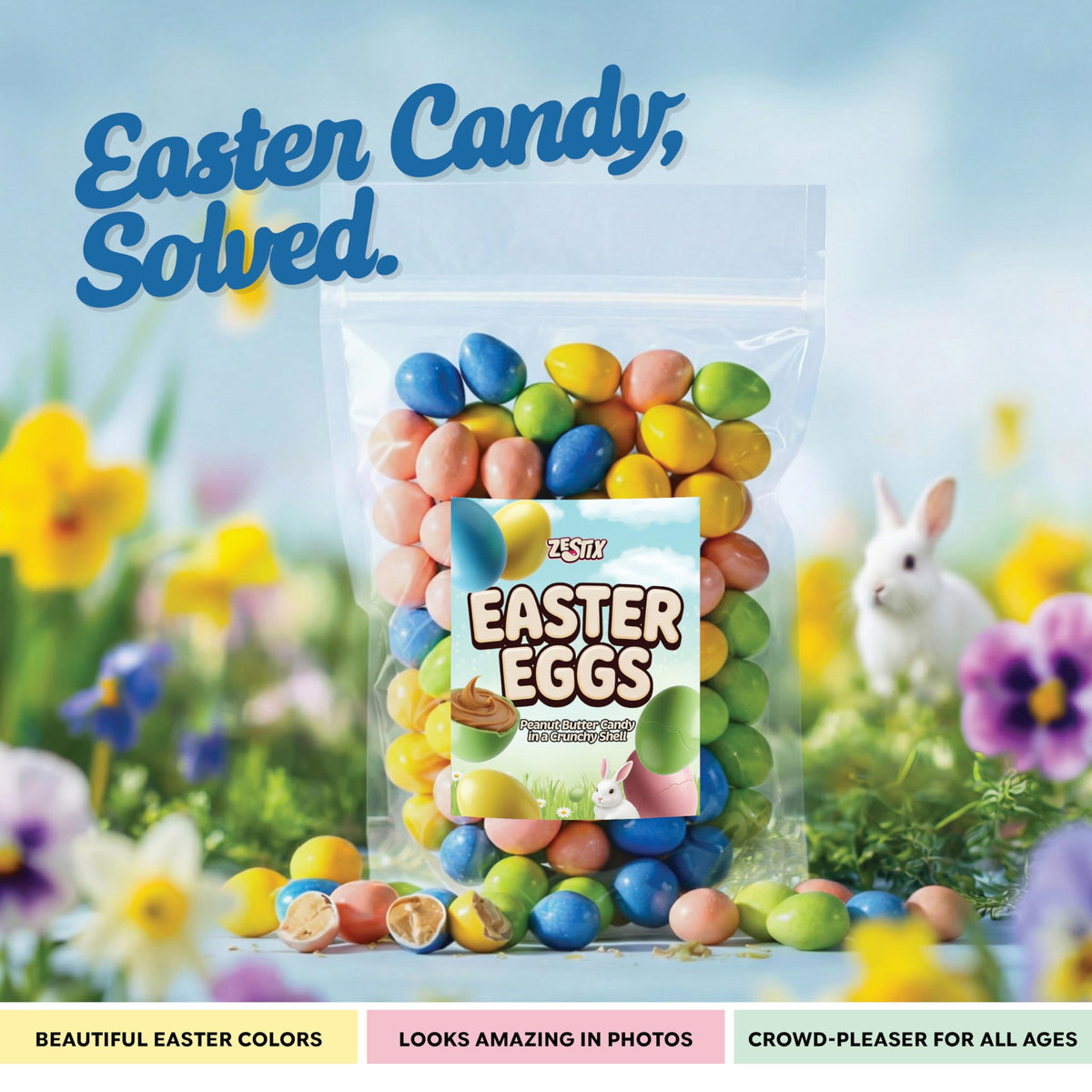 Mini Peanut Butter Candy Eggs, 1 lb Bulk Bag