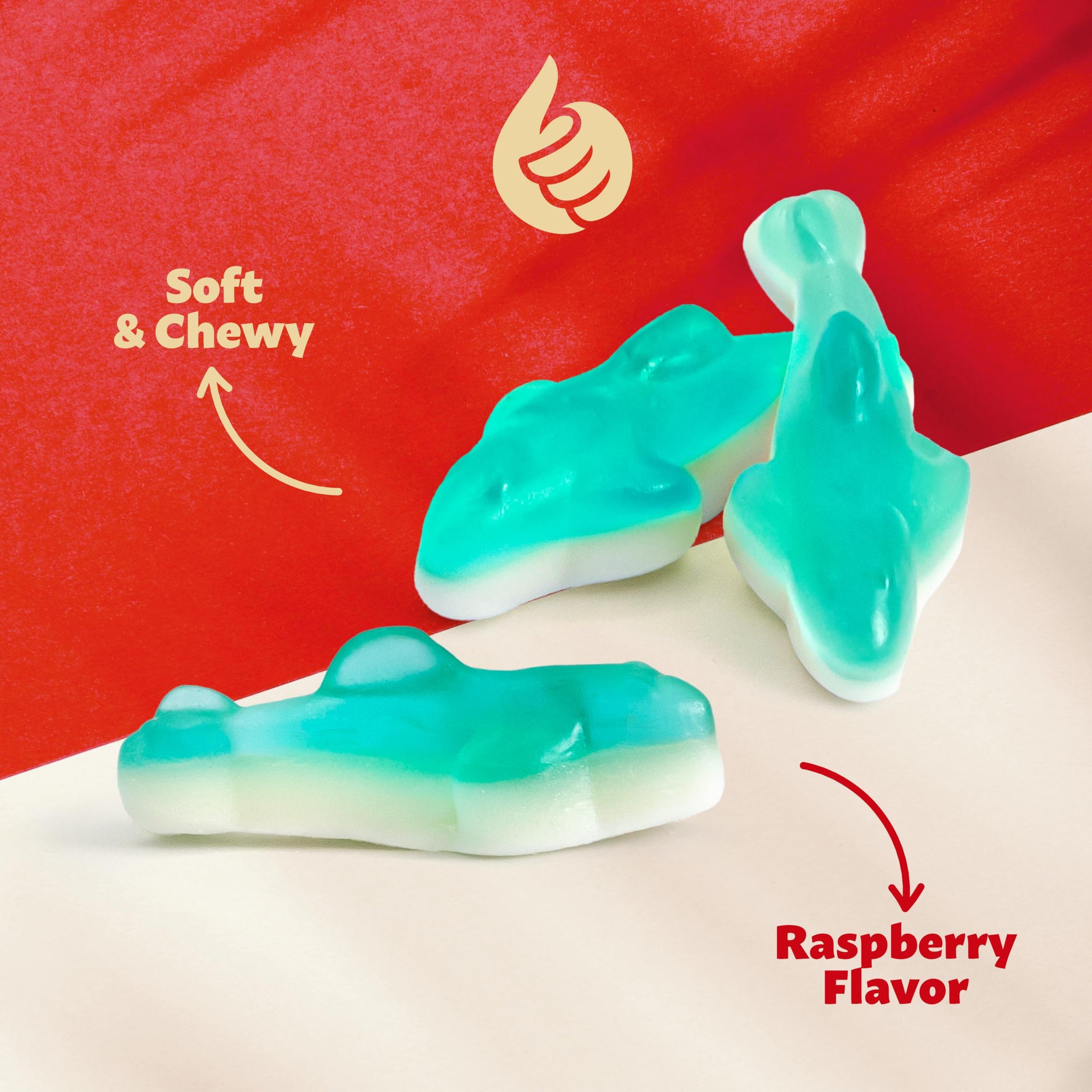 Blue Gummy Sharks | 1-Pound Bag | Dye Free Candy | Shark Gummies for Parties, Buffets, and Goodie Bags | Gummy Fish with Blue Raspberry Flavor | Chewy