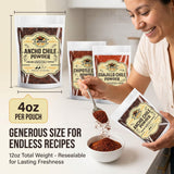 Chile Powder Ancho, Guajillo, Chipotle Variety Pack (4oz Each) - Dry Chili Pepper Powders for Traditional Mexican Cooking, Bold Flavors for Sauces