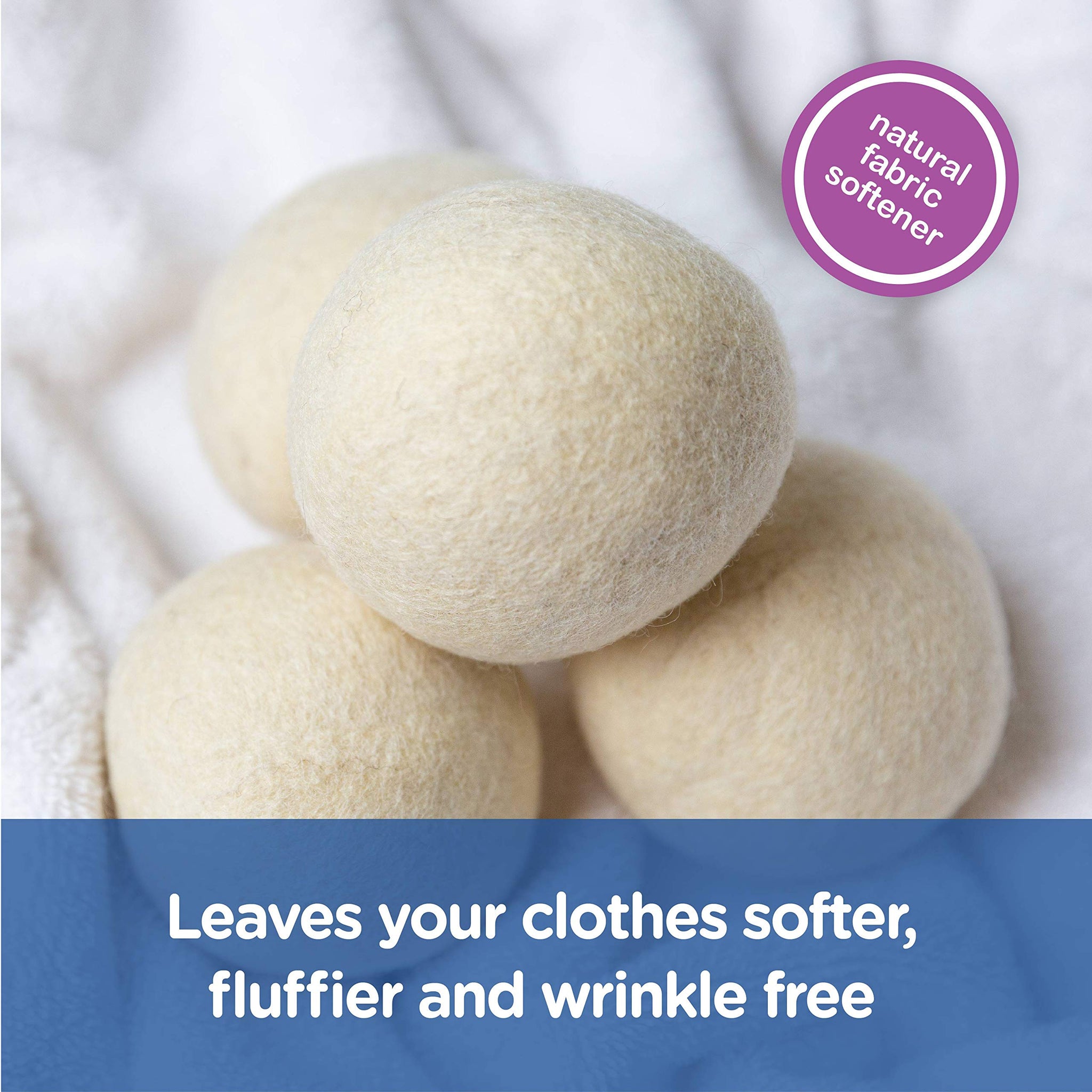 Organic Chix All Natural Unscented Dryer Balls - 100% Pure Wool, Reusable & Natural Alternative to Fabric Softener & Dryer Sheets - Handmade in USA