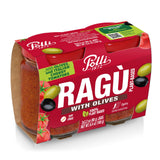 Polli Plant Based Ragù with Olives and Italian Cherry Tomatoes - Mild Mediterranean Pasta Sauce, Made in Italy, Gluten Free, 2 x 3.2 oz Jars (6.4 oz