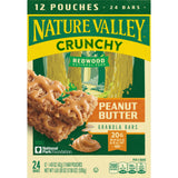 Nature Valley Crunchy Granola Bars, Peanut Butter, 24 Bars, 17.88 OZ (12 Pouches)