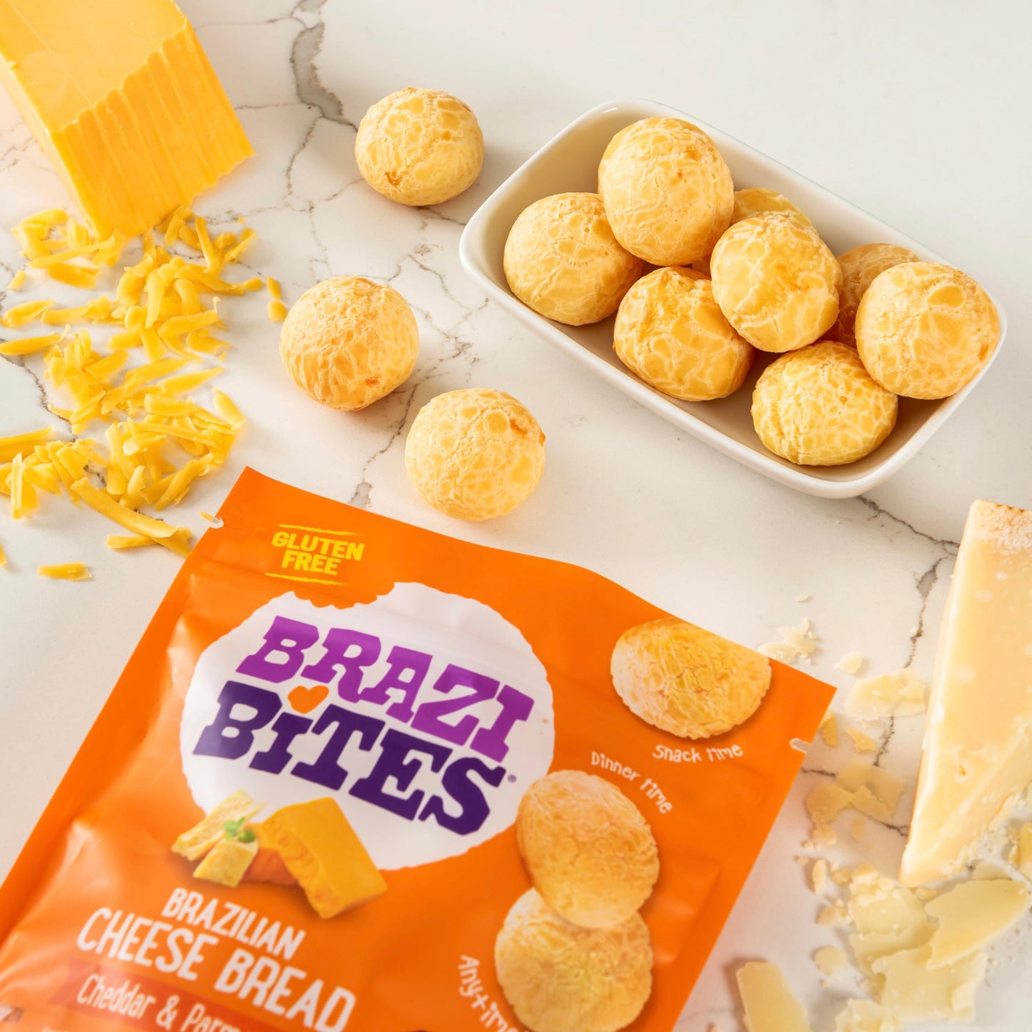 Brazi Bites Cheddar & Parmesan Brazilian Cheese Bread, 11.5 OZ