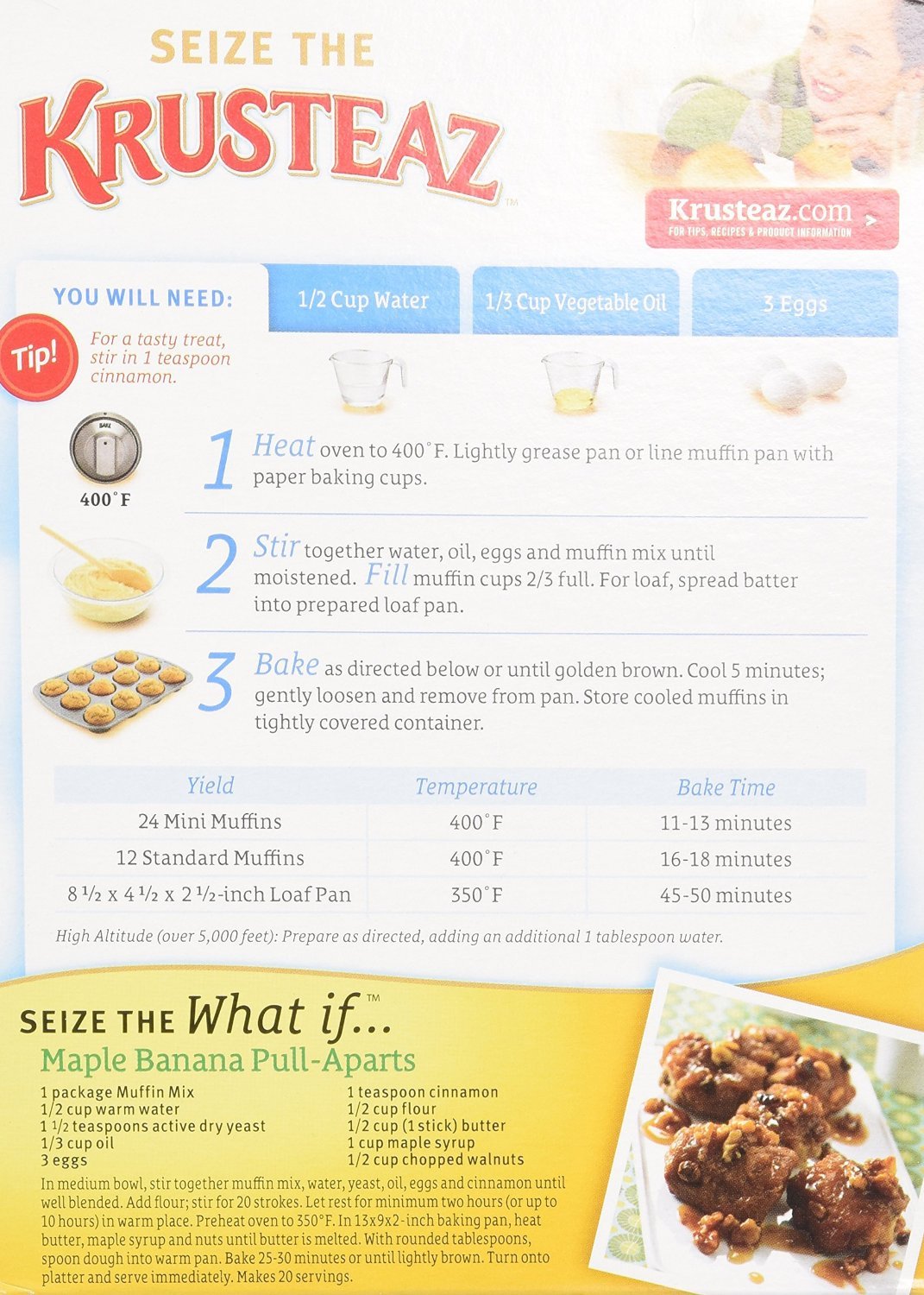 Krusteaz, Banana Nut Muffin Mix, 15.4 oz Box (Pack 3)