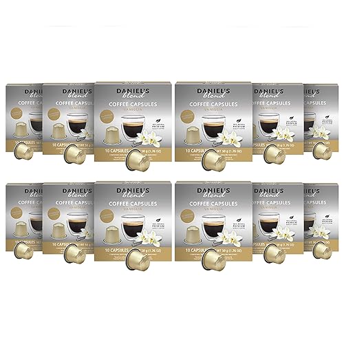 Daniels Blend Espresso Aluminum Capsules Compatible with Nespresso 120 Coffee Pods Single Server Kosher Certified Vaniglia