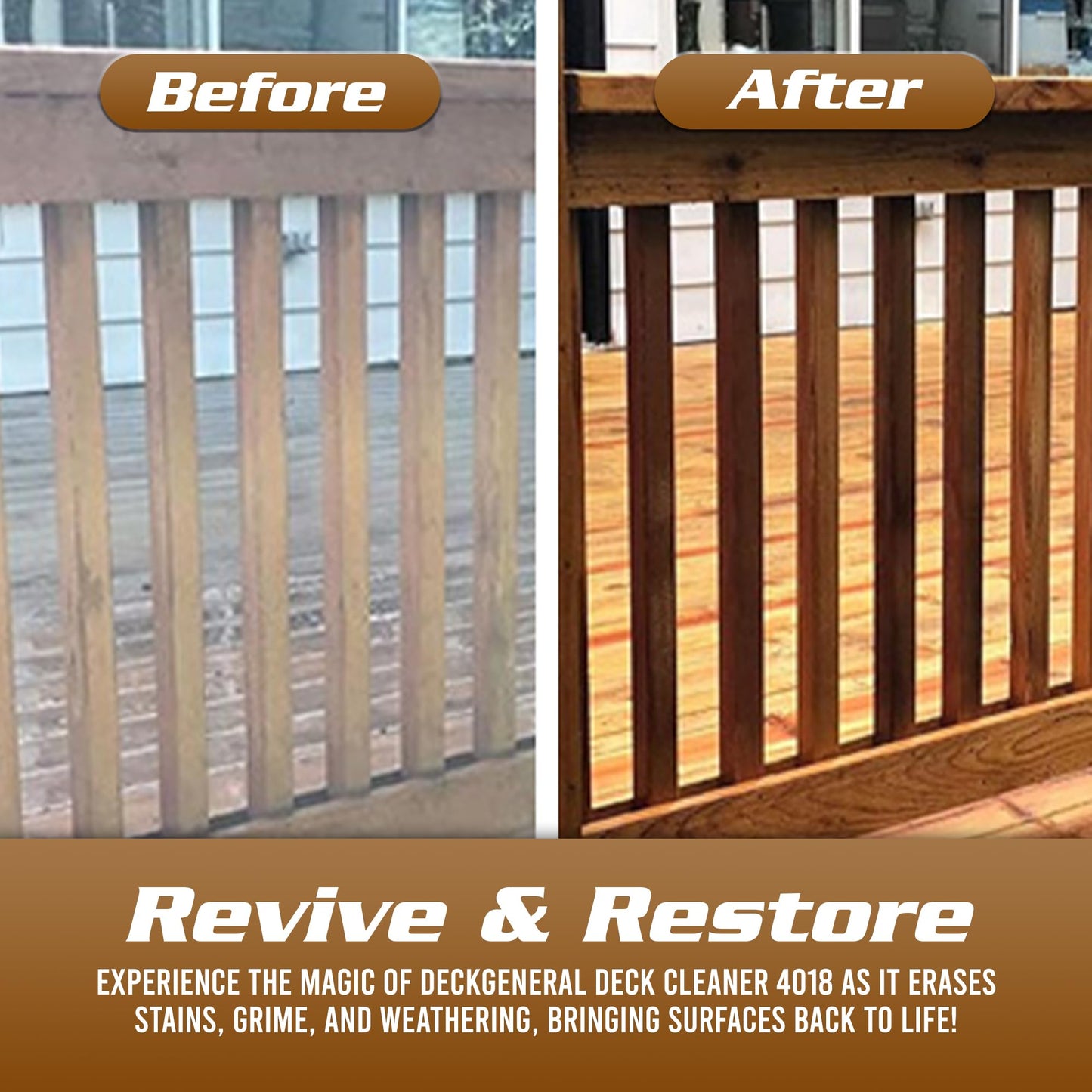 DeckGeneral Heavy Duty Deck Cleaner 4018 - Eco-Friendly Wood Deck Cleaner, fence cleaner, outdoor furniture cleaner, composite cleaner, for wood- 1