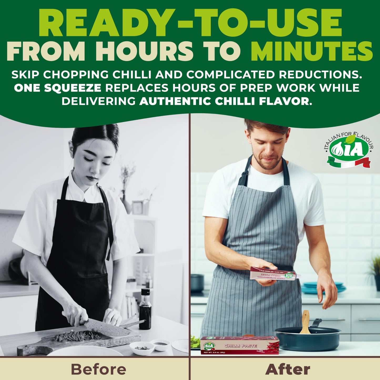 IA Chilli Paste Ready to Use in a 2.82oz (80g) Tube - Perfect for Sauces, Avocado Toast and Salads, Gluten-Free, Recyclable and Anti-Waste Packaging