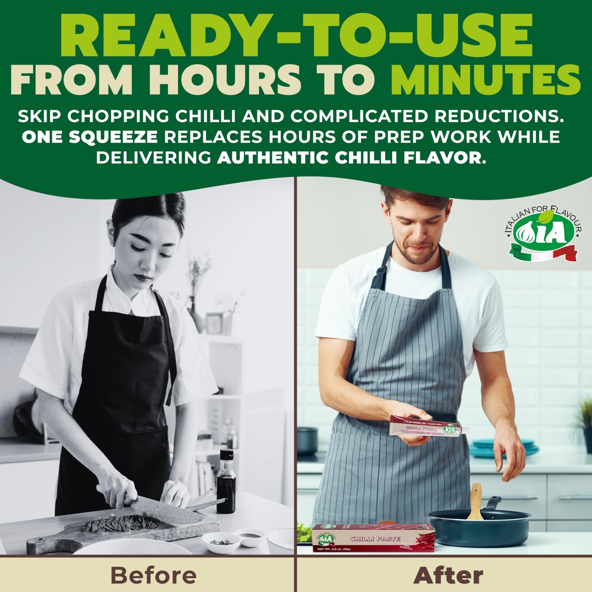 IA Chilli Paste Ready to Use in a 2.82oz (80g) Tube - Perfect for Sauces, Avocado Toast and Salads, Gluten-Free, Recyclable and Anti-Waste Packaging