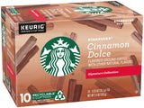 Starbucks Flavored Ground Coffee K-Cup Pods,Cinnamon Dolce,Flavored Ground Coffee Signature Collection,Recyclable K-Cups,10 K-Cup Pods/Box (Pack of 2
