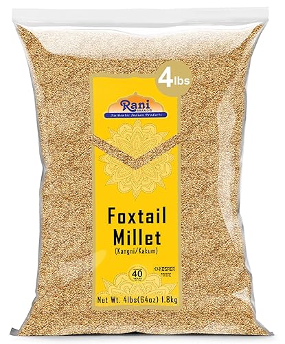 Rani Foxtail Millet Polished (Setaria italica) Ancient Grains 64oz (4lbs) 1.81kg ~ All Natural | Gluten Friendly | NON-GMO | Kosher | Vegan | Indian Origin | Kangi/Kakum/Navane/Tenai