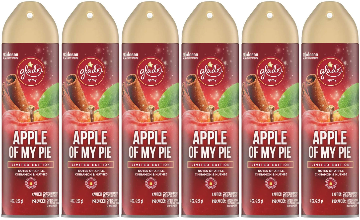 Glade Air Freshener Spray - Apple of My Pie - Net Wt. 8 OZ (227 g) Per Can - Pack of 6 Cans