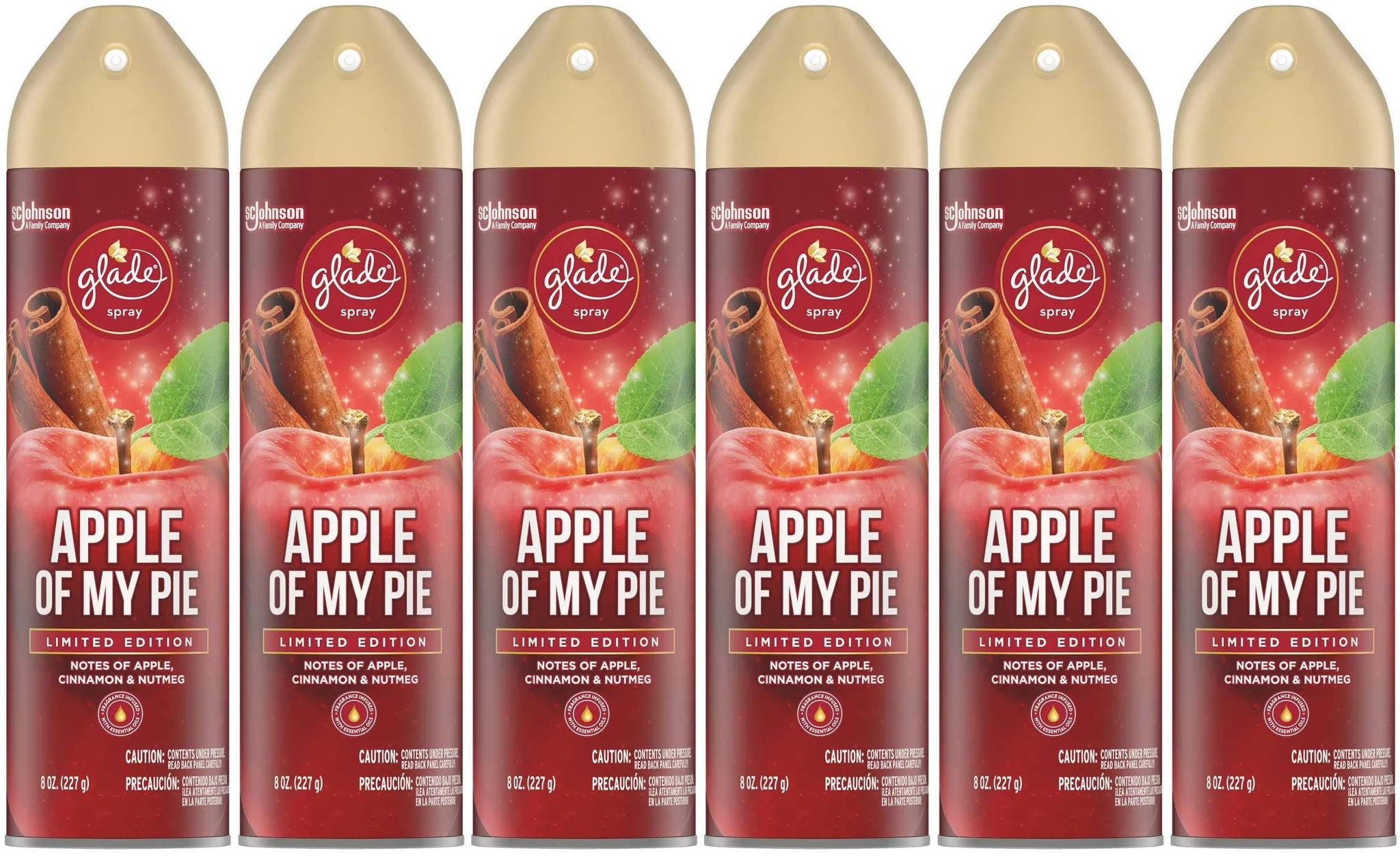 Glade Air Freshener Spray - Apple of My Pie - Net Wt. 8 OZ (227 g) Per Can - Pack of 6 Cans