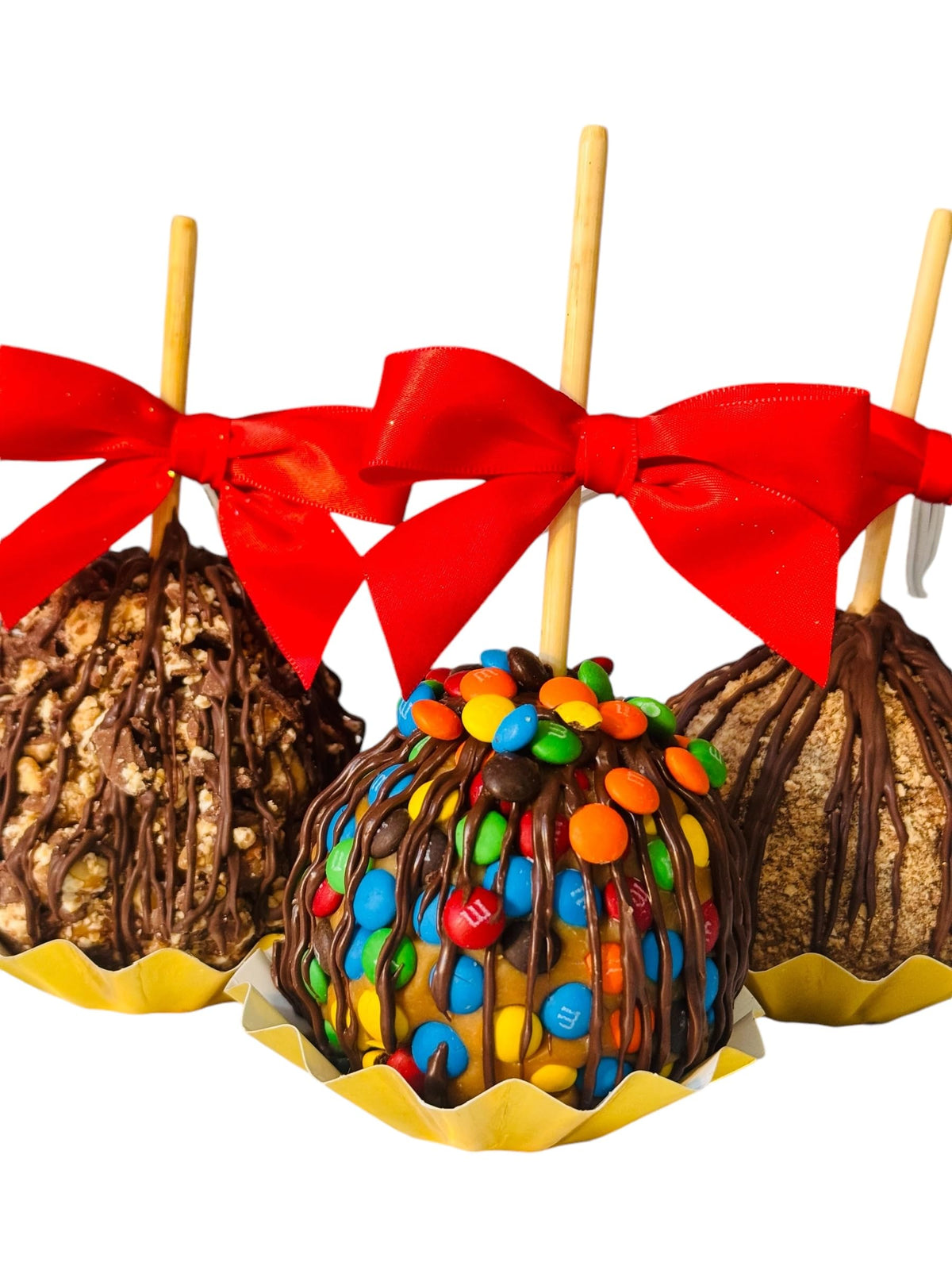 Gourmet Caramel Apples Gift Pack, Set of 3 (Candy Lover- M&M, Snickers, Twix)