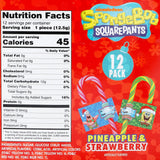 Spongebob Squarepants Candy Canes Pack - Set with 12 Spongebob Pineapple and Strawberry Flavored Candy Canes | Individually Wrapped Candies Set