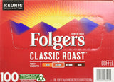 Folger's Medium Classic Roast Coffee 100 K Cup Pods/ 0.28 Ounce Net Wt 28.2 Ounce, Rich + Smooth, 28.2 Ounce