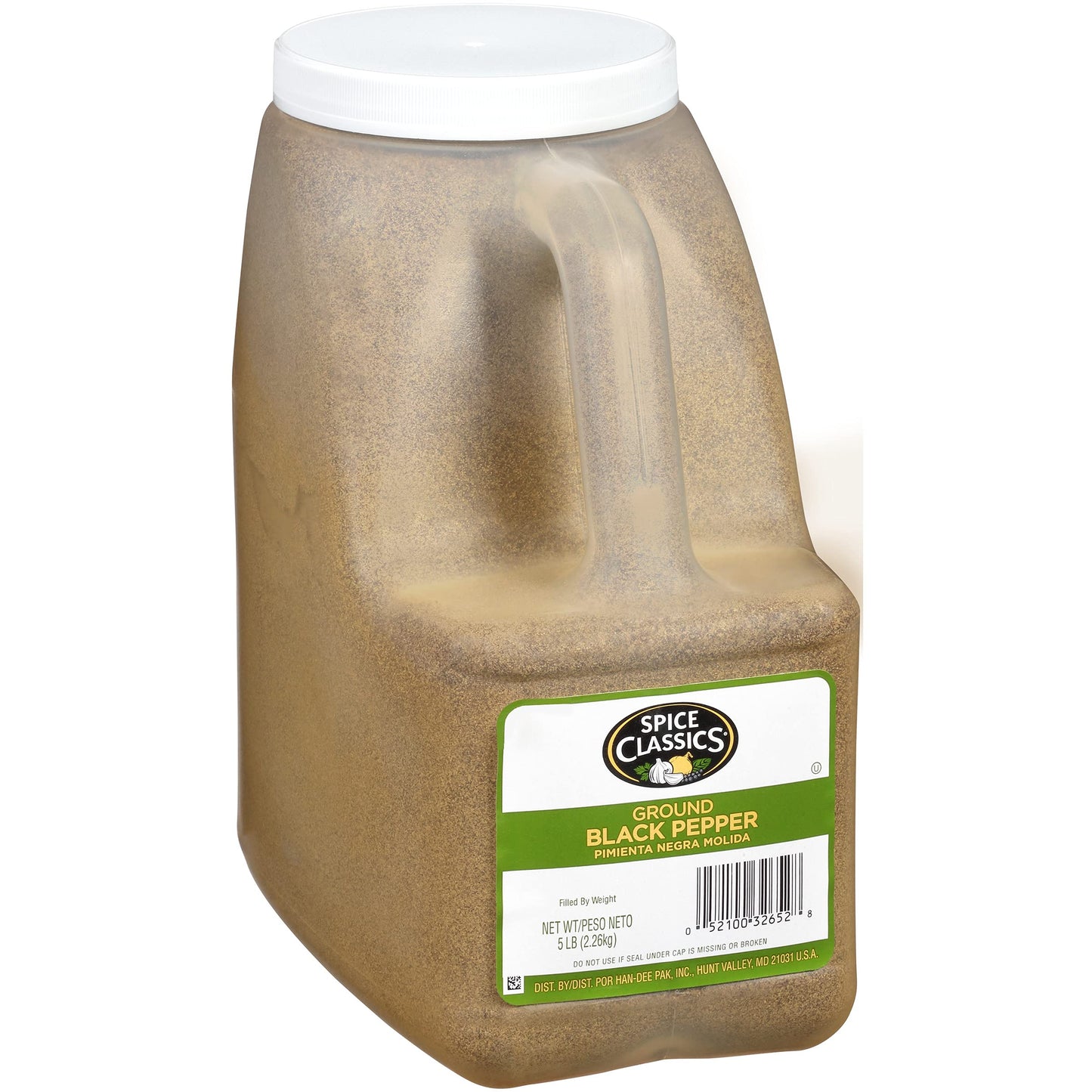 Spice Classics Ground Black Pepper, 5 lb - One 5 Pound Container of Bulk Ground Black Pepper for Back-of-House Use for Cooking and Grilling