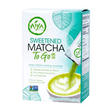 Aiya Japanese Sweetened Matcha Powder to Go Sticks - Ceremonial Grade, Vegan-Friendly, Gluten-Free - 8 Individually Packed Single-Serving Sticks