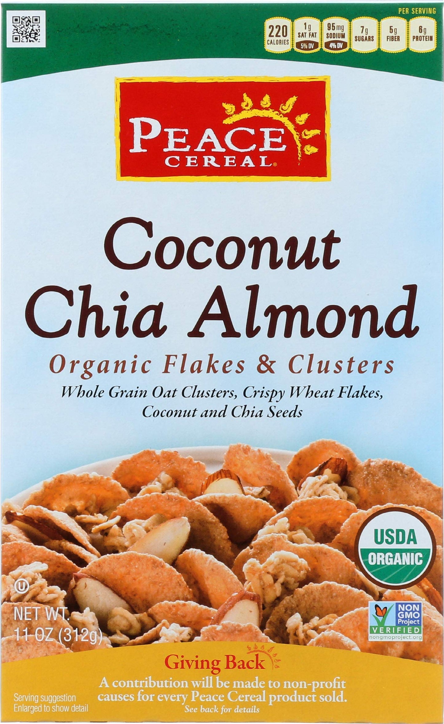 Peace Cereal Coconut Chia Almond C, 11 oz