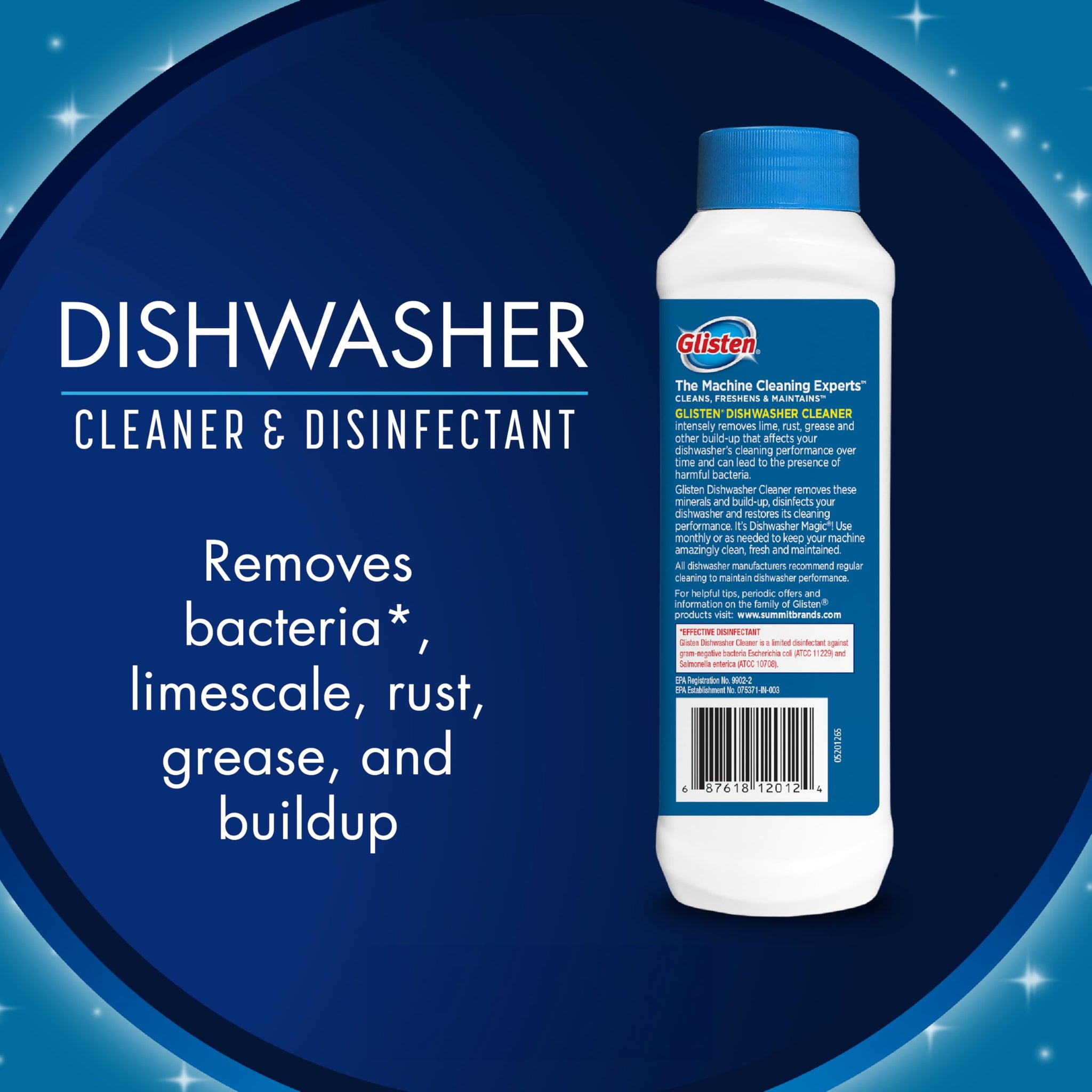 Glisten Dishwasher Magic Machine Cleaner and Disinfectant 2-Pack and Washer Magic Washing Machine Cleaner