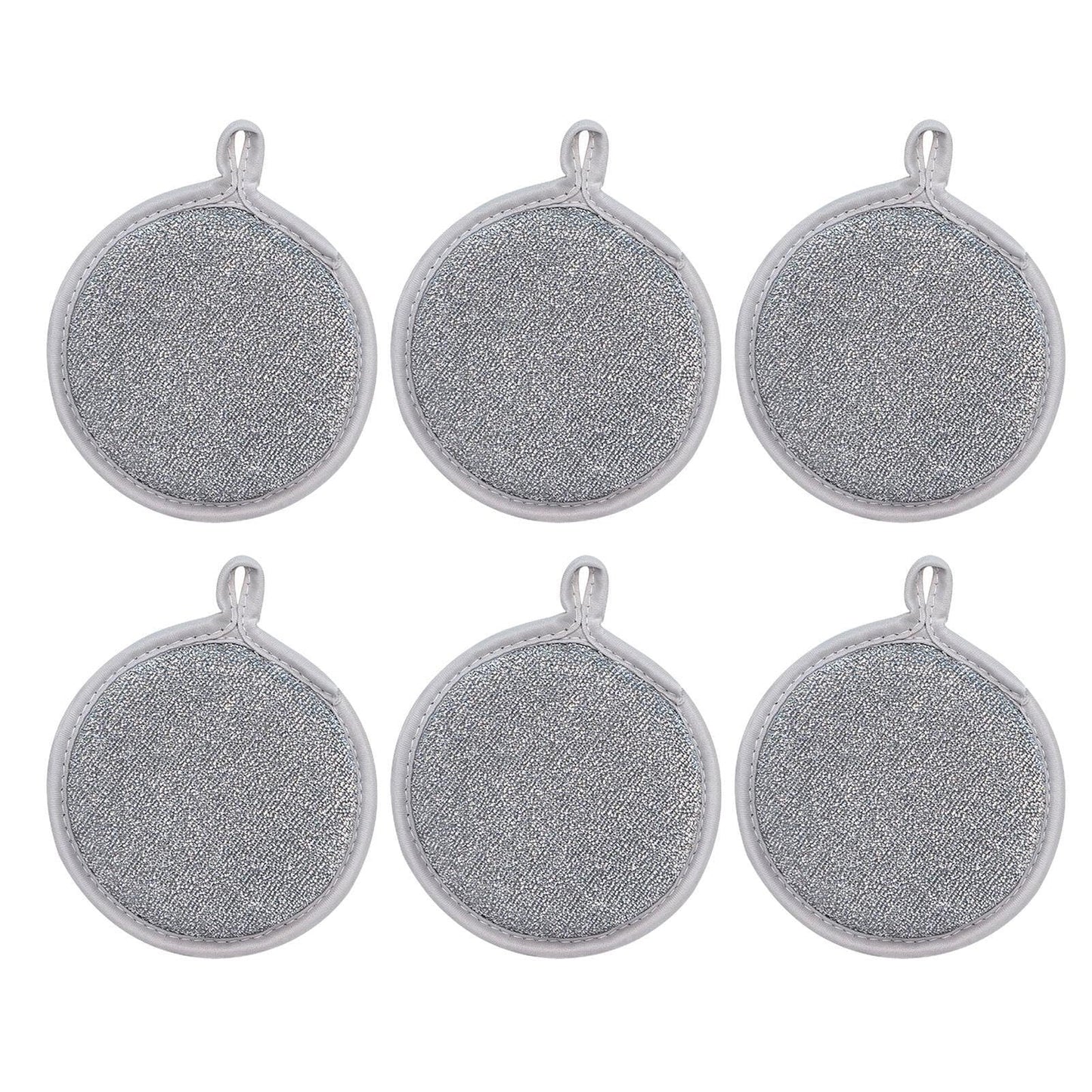 Non Scratch Wire Dishcloth - Multipurpose Wire Hangable Dishwashing Rags Scrub Scratch Sponges for Wet and Dry, Reusable Metal Scrubbing Pads Sponge