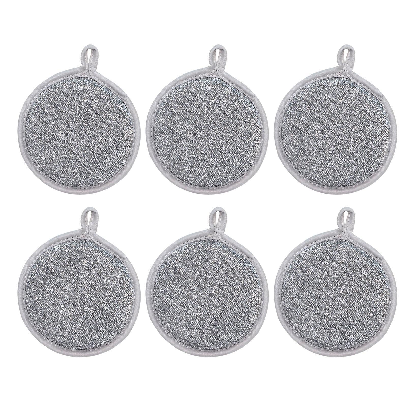 Non Scratch Wire Dishcloth - Multipurpose Wire Hangable Dishwashing Rags Scrub Scratch Sponges for Wet and Dry, Reusable Metal Scrubbing Pads Sponge