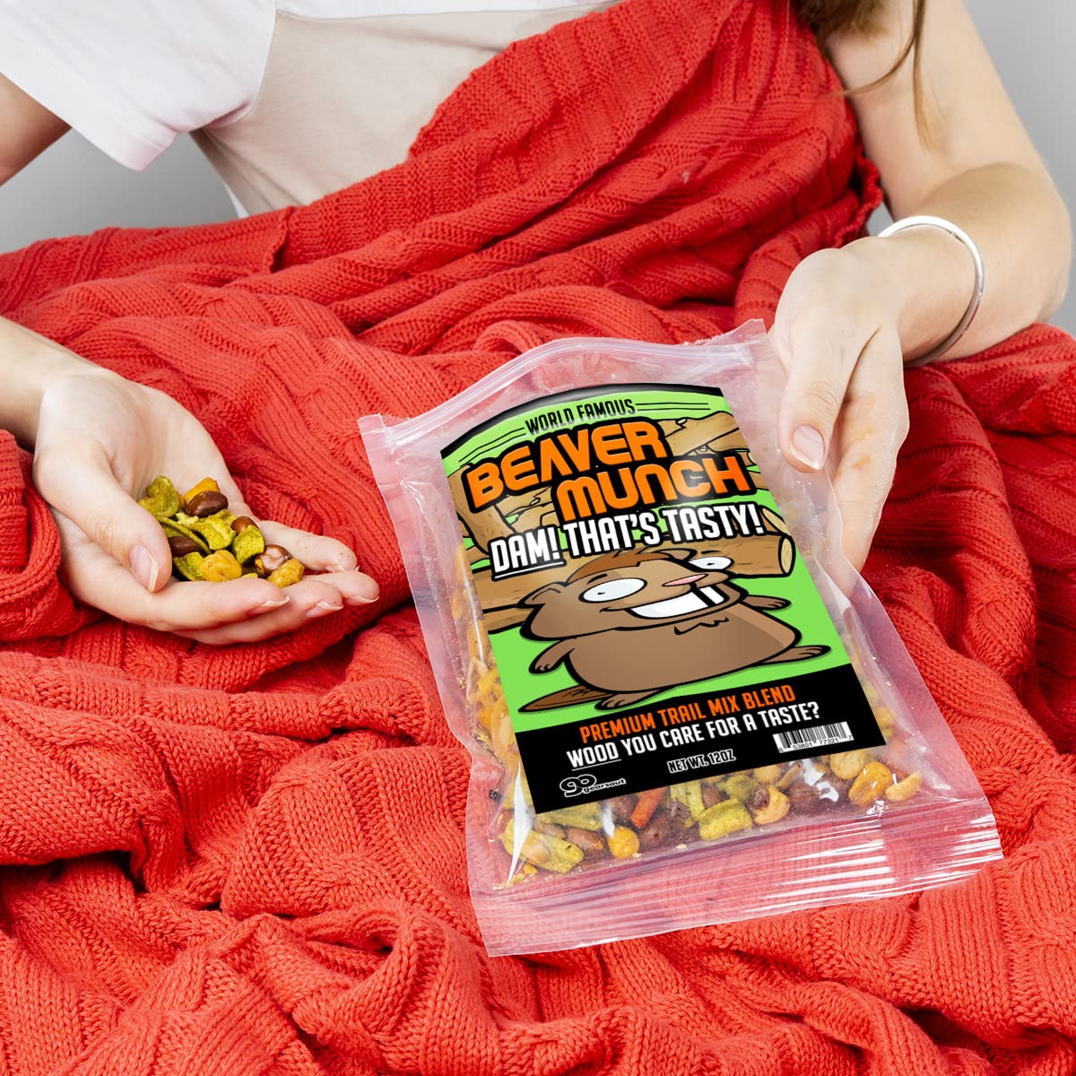 Beaver Munch Spicy Trail Mix - Healthy Gift Funny Trail Mix Gift Bag Resealable Funny Healthy Gifts Beaver Gifts Gag Gifts for Men Beaver Munch Trail